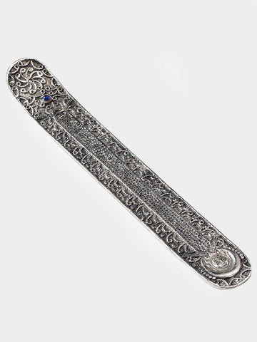 Namaste Metal Embossed Incense Holder con Piedra - Luna